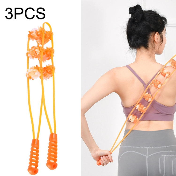 3PCS Plastic Back Puller Shoulder Waist Back Manual Roller Massager, Style:, Two Wheels (Yellow), Three Wheels (Green), Three Wheels (Yellow) – Non-slip Three Wheels (Yellow)