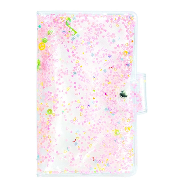 CAIUL 3 Inch PVC Photo Album Large Capacity Collection Commemorative Book, Purple Stream Sand, Pink Stream Sand, Blue Stream Sand, Golden Stars, Cute Daisy Pink Stream Sand