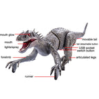 2.4G Wireless Remote Control Tyrannosaur Simulation Mechanical Dinosaur Model Toy, Gray, Red
