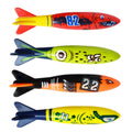 Large Torpedo Diving Swimming Pool Toys Children Summer Water Toys, 4PCS Torpedo, 3PCS Octopus, 4PCS Hard Ring, 4PCS Soft Ring, 3PCS Small Seaweed, 3PCS Big Seaweed, 8PCS Small Stones (large), 8PCS Big Stones (small), 4PCS Sea Horses, 4PCS Sharks      ... 4PCS Torpedo