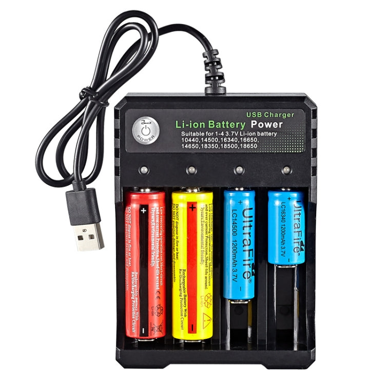 18650 4.2V Lithium Battery USB Independent 4 Slot Charger, 4 Slot USB(Black) – TPU 4 Slot USB(Black)