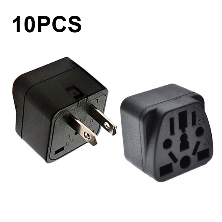 10 PCS WY-6 10A 250V Porous US Conversion Plug, WY-6 Black WY-6 Black