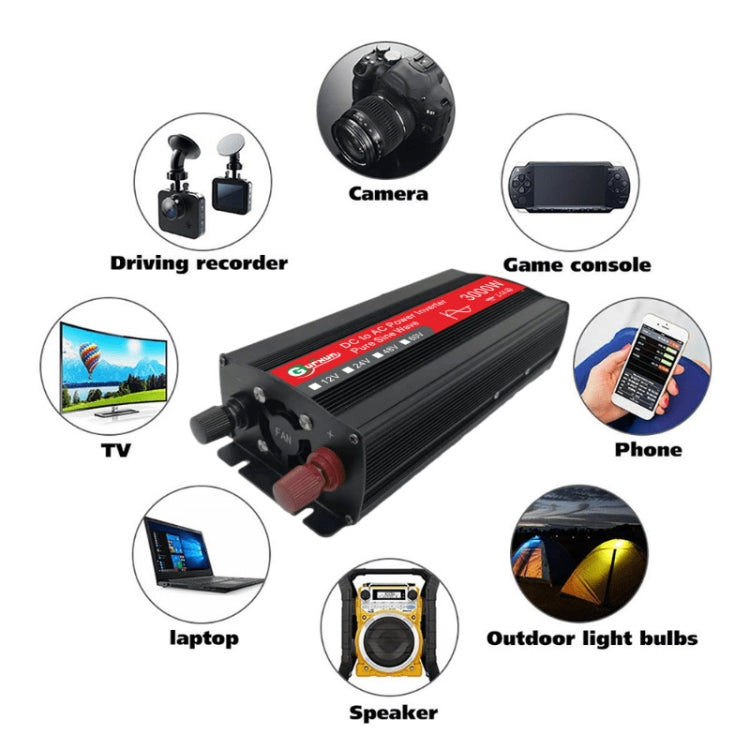 Gurxun Sine Wave Inverter 3000W 2/24/48/60V To 220V Car Boost Converter, 3000W 60V-220V, 3000W 12V-220V, 3000W 24V-220V, 3000W 48V-220V – TPU