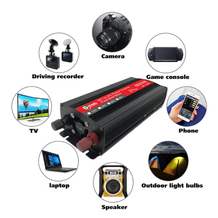 Gurxun 6000W High Power Sine Wave Inverter With Single Digital Display, 6000W 12V-220V, 6000W 24V-220V, 6000W 48V-220V, 6000W 60V-220V