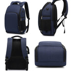 Cationic SLR Backpack Waterproof Photography Backpack with Headphone Cable Hole, Blue, Black, Red
