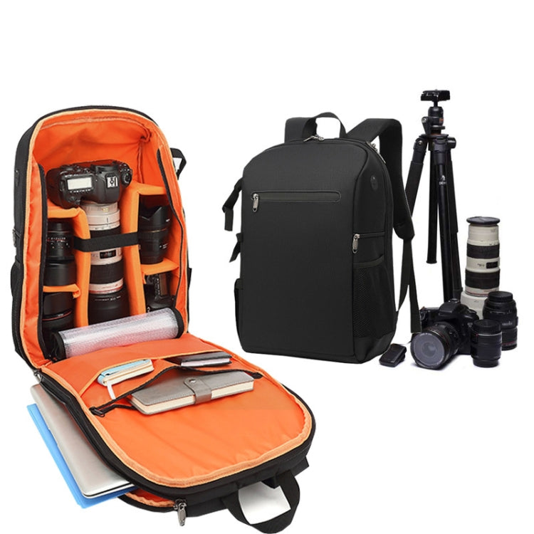 Oxford Cloth Waterproof Photography Backpack 17 Inch Laptop Backpack, Orange, Grey – Shockproof, Waterproof, Wear-resistant