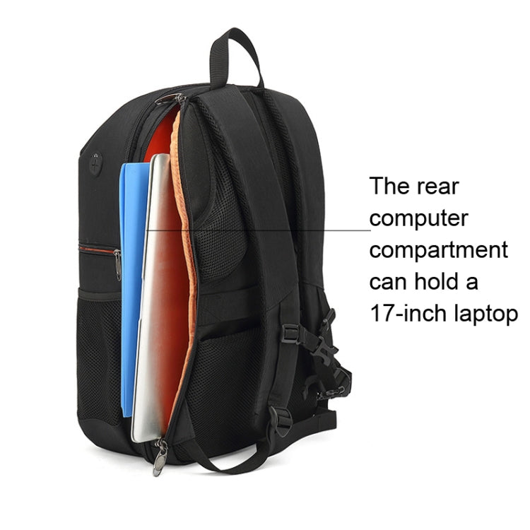 Oxford Cloth Waterproof Photography Backpack 17 Inch Laptop Backpack, Orange, Grey – Shockproof, Waterproof, Wear-resistant