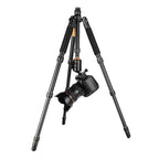 QingZhuangShiDai Q666 Portable Travel SLR Camera Aluminum Magnesium Alloy Tripod, Q666(Black) Q666(Black)