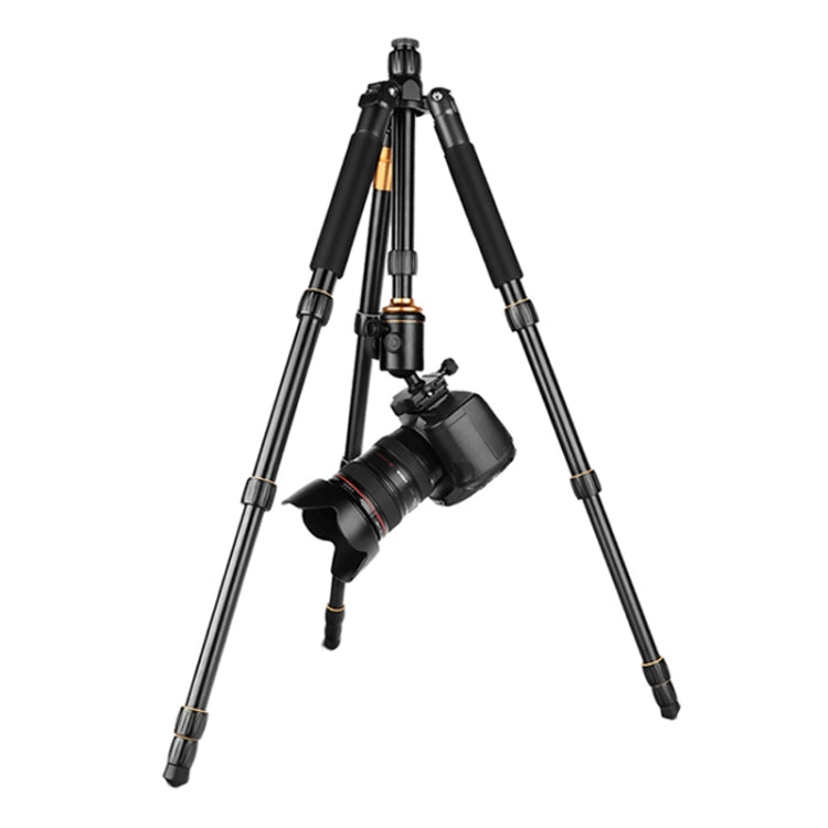 QingZhuangShiDai Q666 Portable Travel SLR Camera Aluminum Magnesium Alloy Tripod, Q666(Black) Q666(Black)