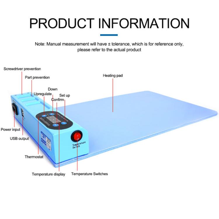 SUNSHINE S-918E LCD Screen Removal Treasure Mobile Phone Repair Heating Pad, US Plug, SUNSHINE S-918E(US Plug)