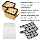 For Vorwerk VK135 / VK136 Vacuum Cleaner Accessories, 5PCS Dust Bag