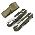 Outdoor Camping Tableware Stainless Steel Folding Knife Fork and Spoon Combination Tableware Default Title