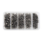 115 PCS / Box Bottle-Shaped Three-Pronged Swivel Stainless Steel Fishing Character Ring, 115 PCS / Box 115 PCS Box
