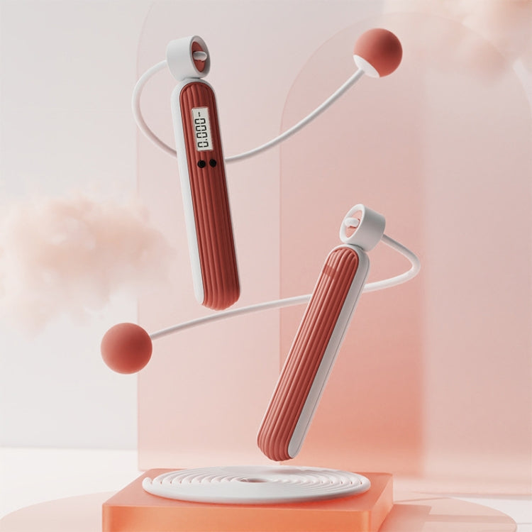 Fitness Sport Intelligent Electronic Counting Skipping Rope, Style:, Long Rope (Carmine), Long Rope (Blue), Long Rope (Orange), Small Ball Dual Use (Carmine), Small Ball Dual Use (Blue), Small Ball Dual Use (Orange), Big Ball (Carmine), Big Ball... Small Ball Dual Use (Carmine)