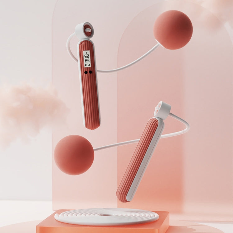 Fitness Sport Intelligent Electronic Counting Skipping Rope, Style:, Long Rope (Carmine), Long Rope (Blue), Long Rope (Orange), Small Ball Dual Use (Carmine), Small Ball Dual Use (Blue), Small Ball Dual Use (Orange), Big Ball (Carmine), Big Ball... Big Ball Dual Use (Carmine)