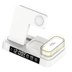 A37 30W 3-in-1 Wireless Charging Phone Stand with RGB Night Light & Alarm Clock Function, A37 30W White, A37 30W Black A37 30W White White