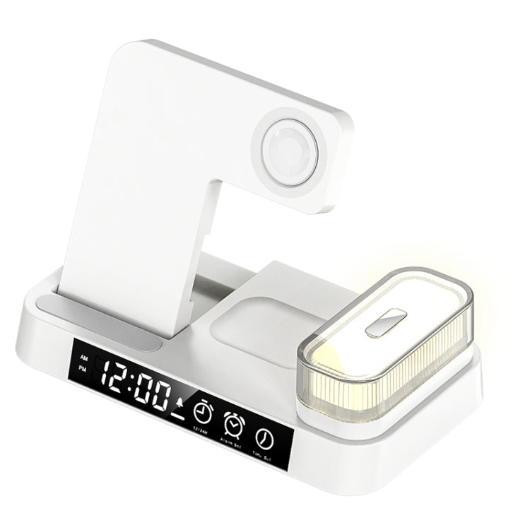 A37 30W 3-in-1 Wireless Charging Phone Stand with RGB Night Light & Alarm Clock Function, A37 30W White, A37 30W Black A37 30W White White