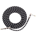 Guitar Connection Wire Folk Bass Performance Noise Reduction Elbow Audio Guitar Wire, Size:, 0.5m(Black White), 1m(Black White), 6m(Black White)