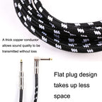 Guitar Connection Wire Folk Bass Performance Noise Reduction Elbow Audio Guitar Wire, Size:, 0.5m(Black White), 1m(Black White), 6m(Black White)