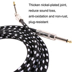 Guitar Connection Wire Folk Bass Performance Noise Reduction Elbow Audio Guitar Wire, Size:, 0.5m(Black White), 1m(Black White), 6m(Black White)