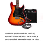 Guitar Connection Wire Folk Bass Performance Noise Reduction Elbow Audio Guitar Wire, Size:, 0.5m(Black White), 1m(Black White), 6m(Black White)