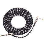 Guitar Connection Wire Folk Bass Performance Noise Reduction Elbow Audio Guitar Wire, Size:, 0.5m(Black White), 1m(Black White), 6m(Black White)