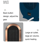 XH-1201 Winter Desktop Small Heater Quiet Fast Heat PTC Electric Heater, US Plug, White, Green, Blue