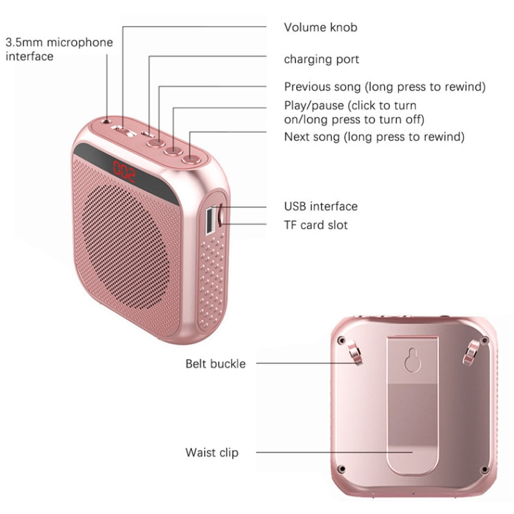 S17 Speaker – Mini Portable Tour Guide Teaching Loudspeaker with Screen Display, S17...
