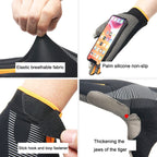 1 Pair QX0002 Sports Sunscreen Touch Screen Non-slip Wear Resistant Shock Absorbing Cycling Gloves, L