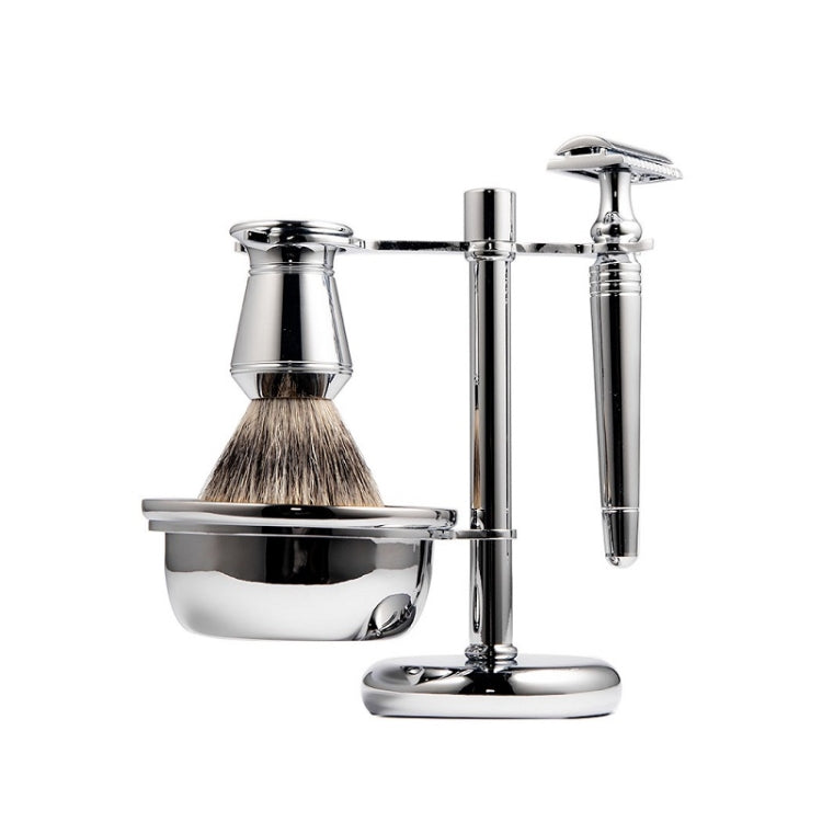 Men Manual Vintage Metal Shaver Stand Set Default Title