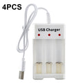 4 PCS BMAX B-03 3 Slot NiMH Battery Charger AA/AAA Battery USB Charger, 3 Slot USB(White) – TPU 3 Slot USB(White)