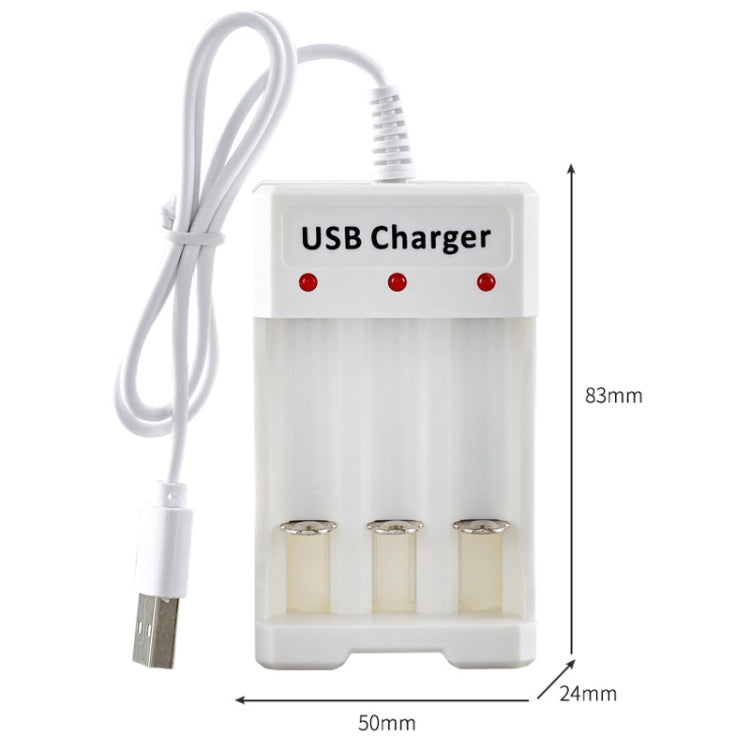 4 PCS BMAX B-03 3 Slot NiMH Battery Charger AA/AAA Battery USB Charger, 3 Slot USB(White) – TPU