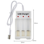 4 PCS BMAX B-03 3 Slot NiMH Battery Charger AA/AAA Battery USB Charger, 3 Slot USB(White) – TPU