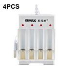 4 PCS BMAX B-04 AAA/AA 1.2V Battery 4 Slot USB Charger, 4 Slot USB(White) 4 Slot USB(White)