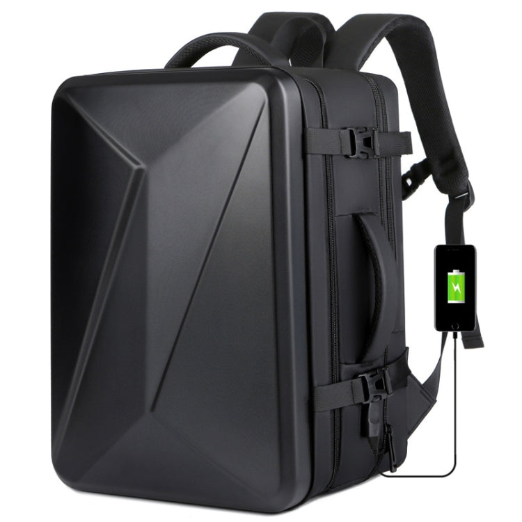 Large-capacity Waterproof Expandable Hard Shell Backpack with USB Charging Hole, 161 Light Grey, 161 Black, 161 Dark Gray, 162 Black, 162 Deep Gray, 162 Light Gray – Waterproof, Wear-resistant 162 Black