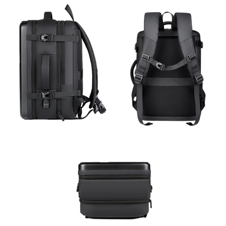 Large-capacity Waterproof Expandable Hard Shell Backpack with USB Charging Hole, 161 Light Grey, 161 Black, 161 Dark Gray, 162 Black, 162 Deep Gray, 162 Light Gray – Waterproof, Wear-resistant