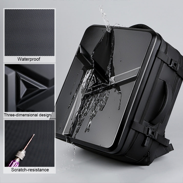 Large-capacity Waterproof Expandable Hard Shell Backpack with USB Charging Hole, 161 Light Grey, 161 Black, 161 Dark Gray, 162 Black, 162 Deep Gray, 162 Light Gray – Waterproof, Wear-resistant