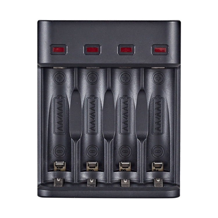BMAX BH-804U 1.2V AA/AAA Rechargeable Battery Independent 4 Slot USB Charger, 4 Slot Micro USB(Black) 4 Slot Micro USB(Black)