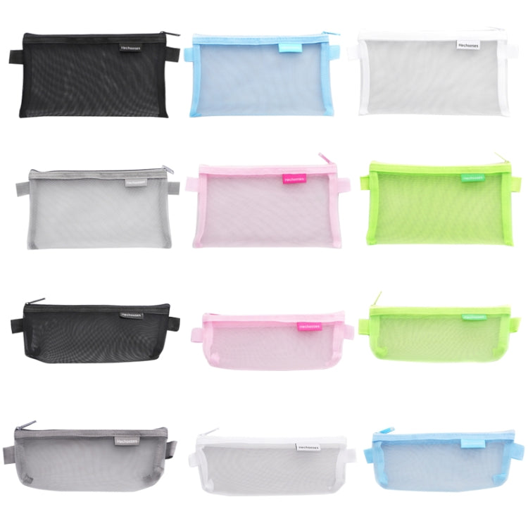 Hechooses D033 Transparent Mesh Exam Portable Pen Bag, Style:, Square (Black), Square (White), Square (Gray), Square (Pink), Square (Green), Triangle (Black), Triangle (White), Triangle (Gray), Triangle (Pink), Triangle (Blue), Triangle (Green) –...