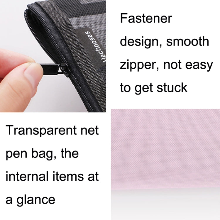 Hechooses D033 Transparent Mesh Exam Portable Pen Bag, Style:, Square (Black), Square (White), Square (Gray), Square (Pink), Square (Green), Triangle (Black), Triangle (White), Triangle (Gray), Triangle (Pink), Triangle (Blue), Triangle (Green) –...