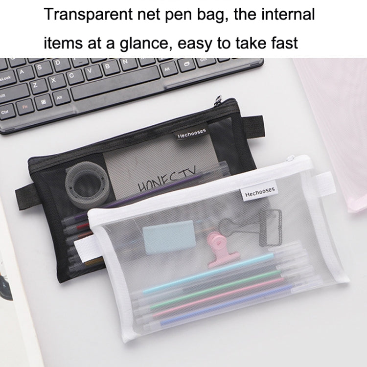 Hechooses D033 Transparent Mesh Exam Portable Pen Bag, Style:, Square (Black), Square (White), Square (Gray), Square (Pink), Square (Green), Triangle (Black), Triangle (White), Triangle (Gray), Triangle (Pink), Triangle (Blue), Triangle (Green) –...