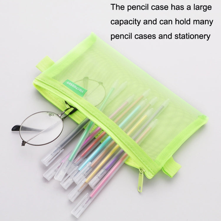 Hechooses D033 Transparent Mesh Exam Portable Pen Bag, Style:, Square (Black), Square (White), Square (Gray), Square (Pink), Square (Green), Triangle (Black), Triangle (White), Triangle (Gray), Triangle (Pink), Triangle (Blue), Triangle (Green) –...