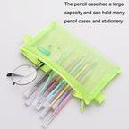 Hechooses D033 Transparent Mesh Exam Portable Pen Bag, Style:, Square (Black), Square (White), Square (Gray), Square (Pink), Square (Green), Triangle (Black), Triangle (White), Triangle (Gray), Triangle (Pink), Triangle (Blue), Triangle (Green) –...
