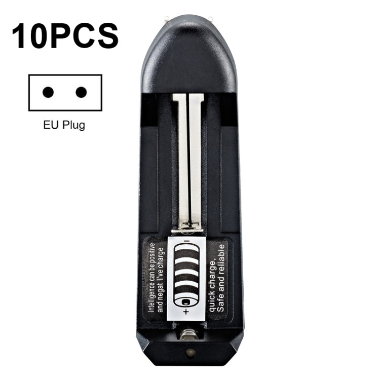 10 PCS BMAX Single Slot Direct Insert Power Supply 18650 Lithium Battery Charger, Single Slot EU Plug(Black), Single Slot US Plug(Black) Single Slot EU Plug(Black) EU Plug