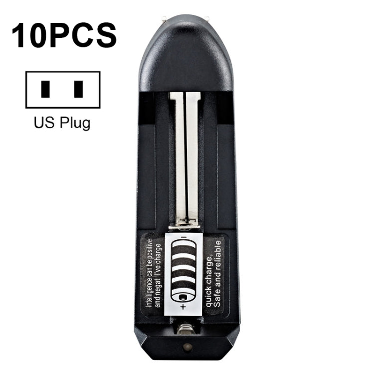 10 PCS BMAX Single Slot Direct Insert Power Supply 18650 Lithium Battery Charger, Single Slot EU Plug(Black), Single Slot US Plug(Black) – Fast Charging, TPU Single Slot US Plug(Black) US Plug