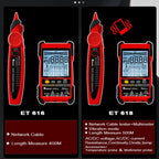 Rechargeable Adjustable Network Cable Tester Wire Tracker POE Cable Tester, ET616 (Red), ET618 (Red)