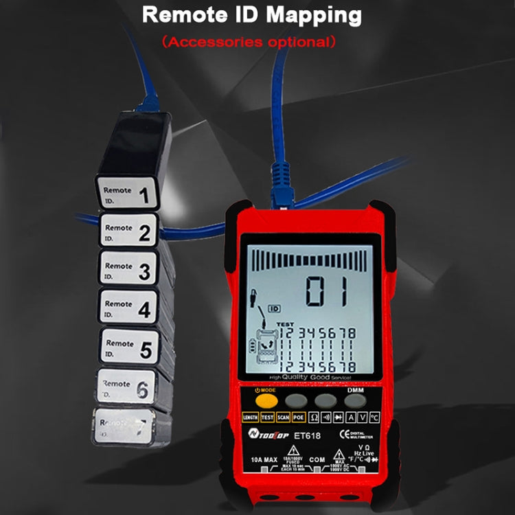 Rechargeable Adjustable Network Cable Tester Wire Tracker POE Cable Tester, ET616 (Red), ET618 (Red)