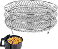Air Fryer Accessories 8-inch Three Layer Round Grill Steam Rack, Round Round