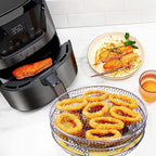 Air Fryer Accessories 8-inch Three Layer Round Grill Steam Rack, Round