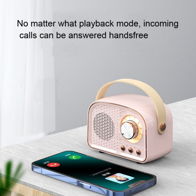 DW21 Speaker – Vintage Radio BT Speaker Support TF Card/U Disk to Play, White, Dark...